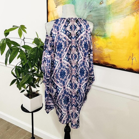 Show me your mumu Peta-Boo Tunic Sheer Flowy Purple Haze Bohemian festival top - Picture 3 of 7